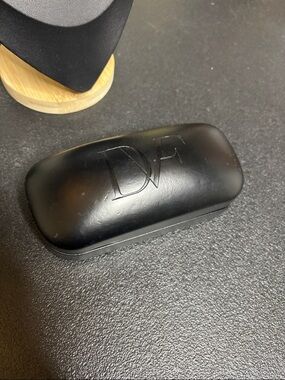 Diane Von Furstenberg Black Pink Embossed Sunglasses Case